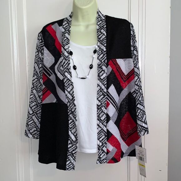 NWT Alfred Dunner Petite “Barcelona” sweater set with detachable necklace - Picture 1 of 9